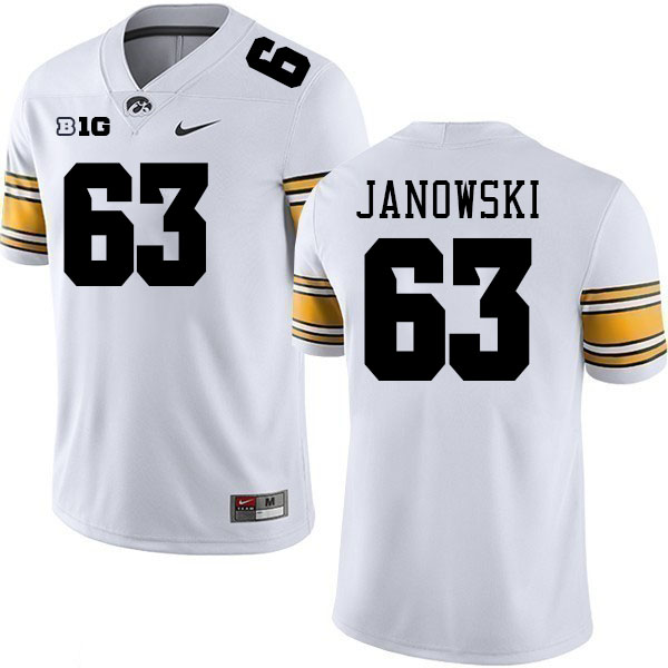 Men #63 Josh Janowski Iowa Hawkeyes College Football Jerseys Stitched-White